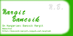 margit bancsik business card